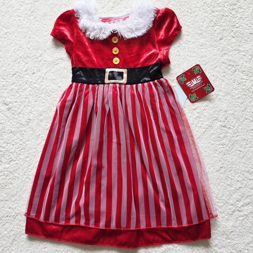 NWT girl's Mrs. Claus Christmas Dress-Up Night Gown, size XS